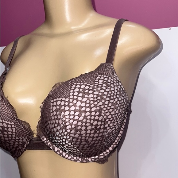 Victoria's Secret Brown Lace Overlay Bra 34D - Picture 3 of 11
